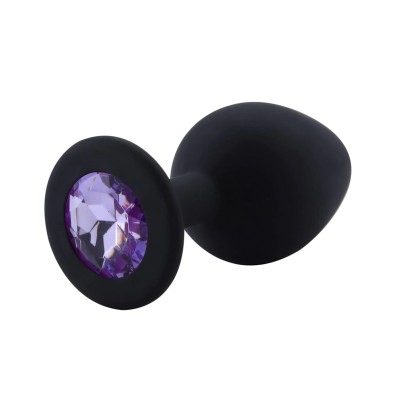 Rosebud Silicone Anal Plug Black - Light Violet S