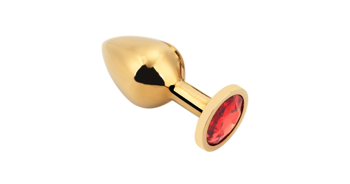 anal bijoux-Rosebud Anal Plug Gold M Red-LaChatte.it