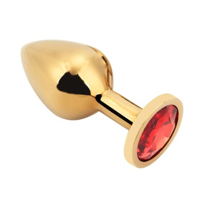 Rosebud Anal Plug Gold M Red