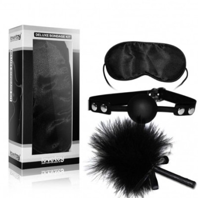 Deluxe Bondage Kit - Ball Gag - Maschera - Solleticatore